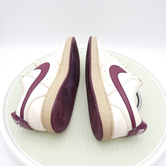 Nike Court Vision Low FB8942-133 Mens US 10 Shoes Sail Dark Beetroot Sneakers - Picture 6 of 10